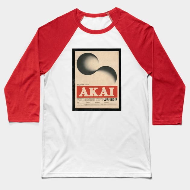 Akai 80s Vintage reel to reel record tape design Baseball T-Shirt by skeamworks